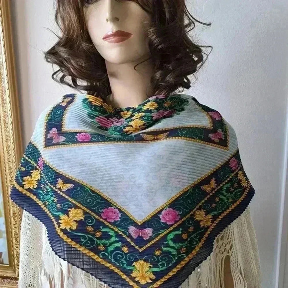 Wrap SCARF 100% SILK FLORENCE ITALY VINTAGE - Picture 2 of 5